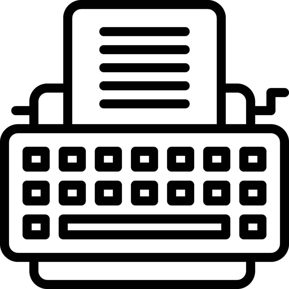 icona linea per macchina da scrivere vettore