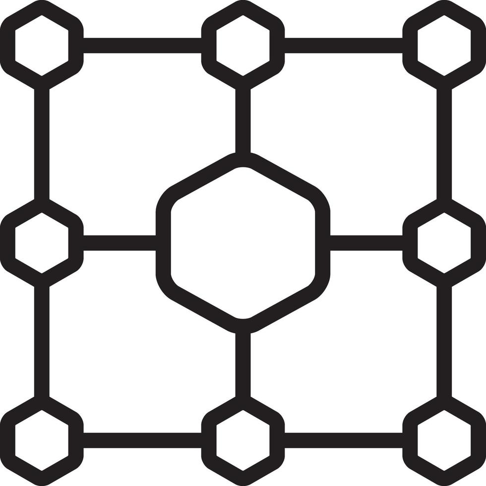 icona della linea per la struttura di rete vettore