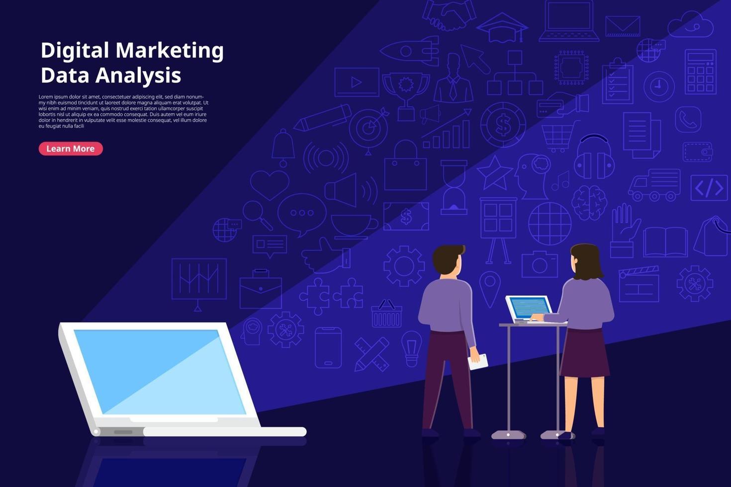 analisi di marketing digitale vettore