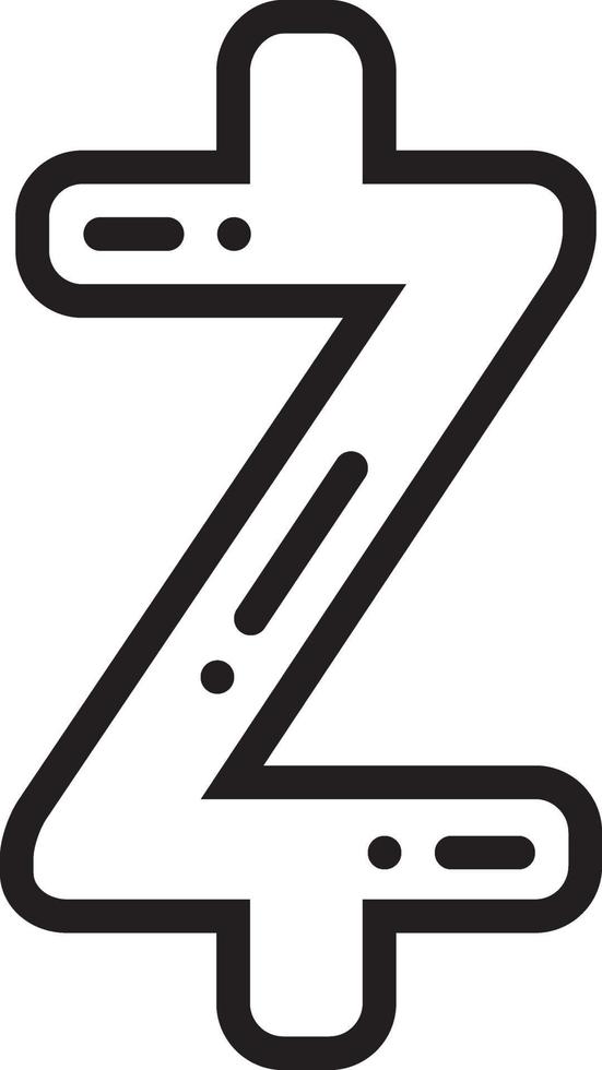 icona linea per zcash vettore
