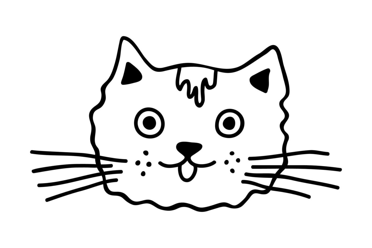 mano disegnato gatto museruola clipart. carino animale domestico viso scarabocchio vettore