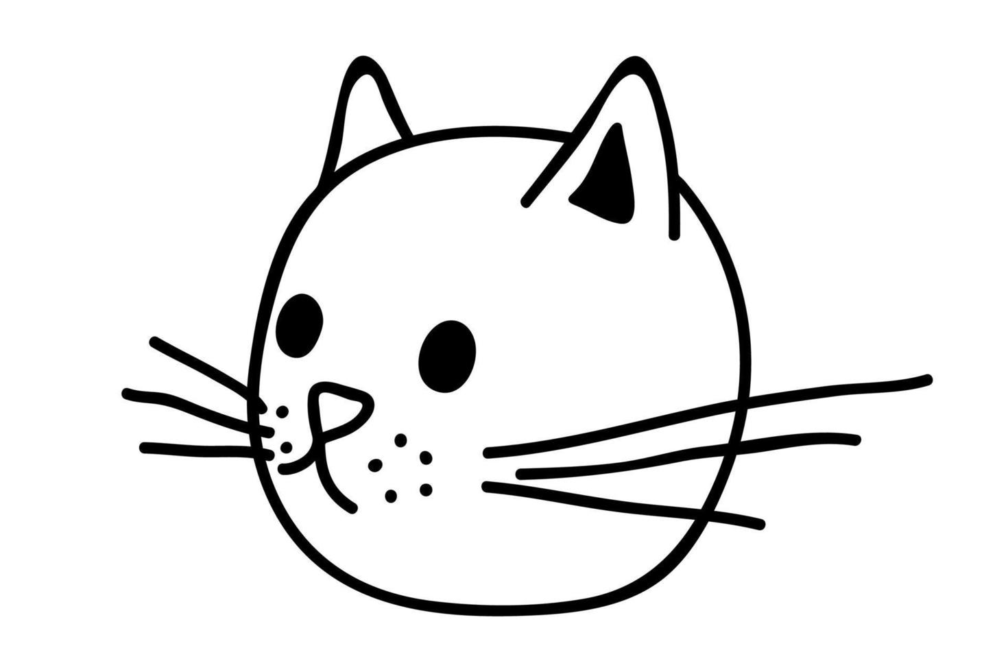 mano disegnato gatto museruola clipart. carino animale domestico viso scarabocchio vettore