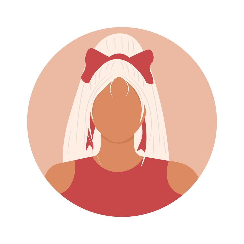 avatar di un' giovane ispanico donna con un' arco per sociale media vettore