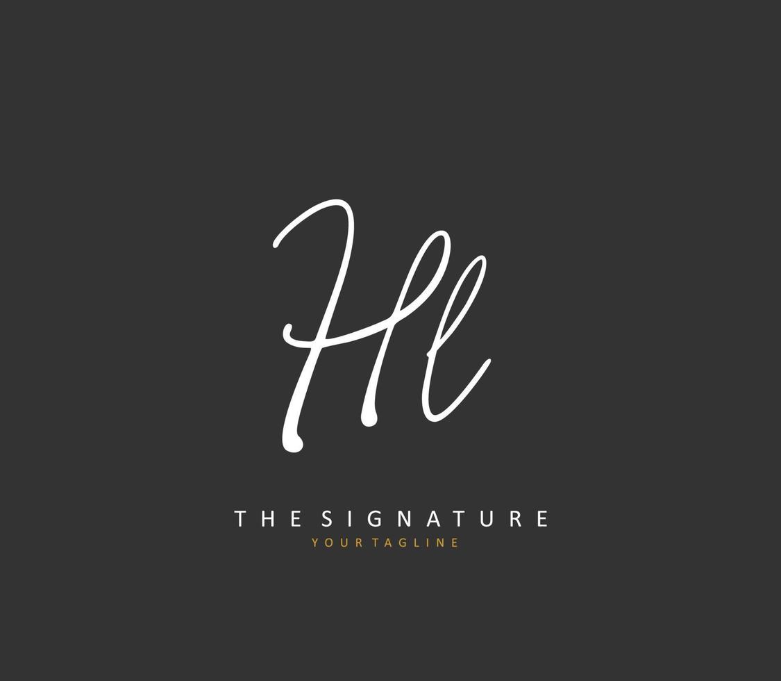 hl iniziale lettera grafia e firma logo. un' concetto grafia iniziale logo con modello elemento. vettore
