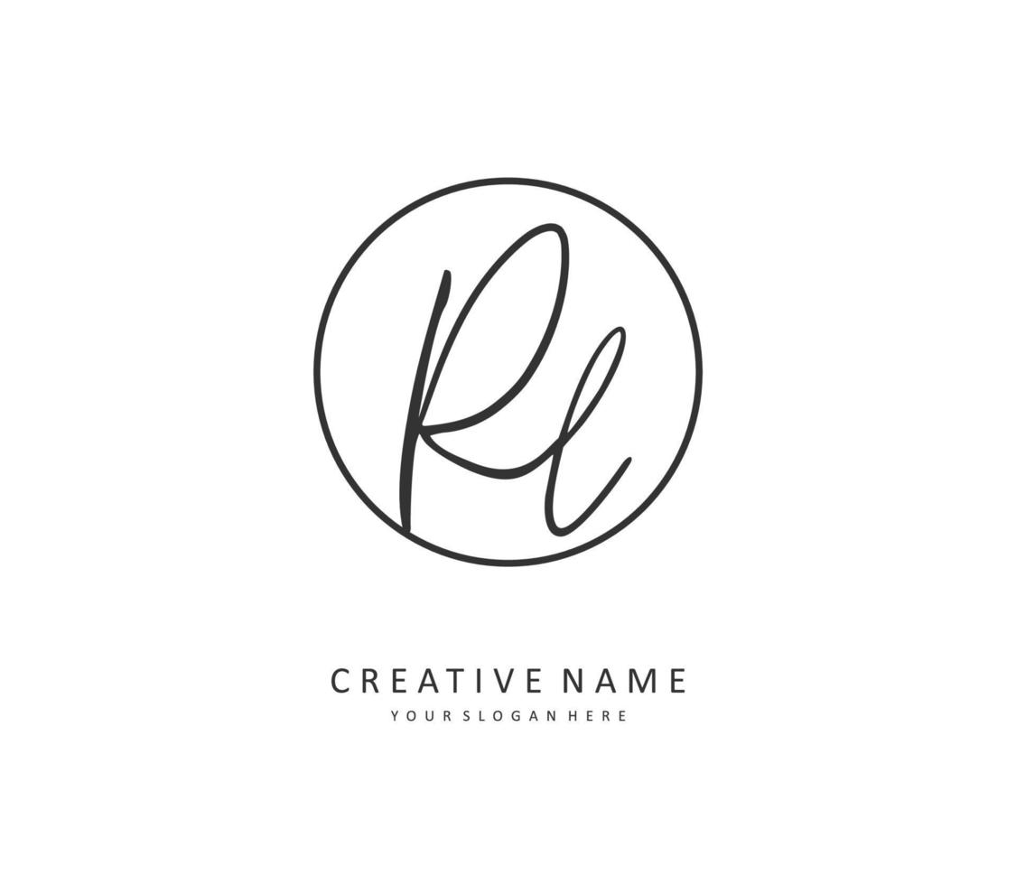 rl iniziale lettera grafia e firma logo. un' concetto grafia iniziale logo con modello elemento. vettore