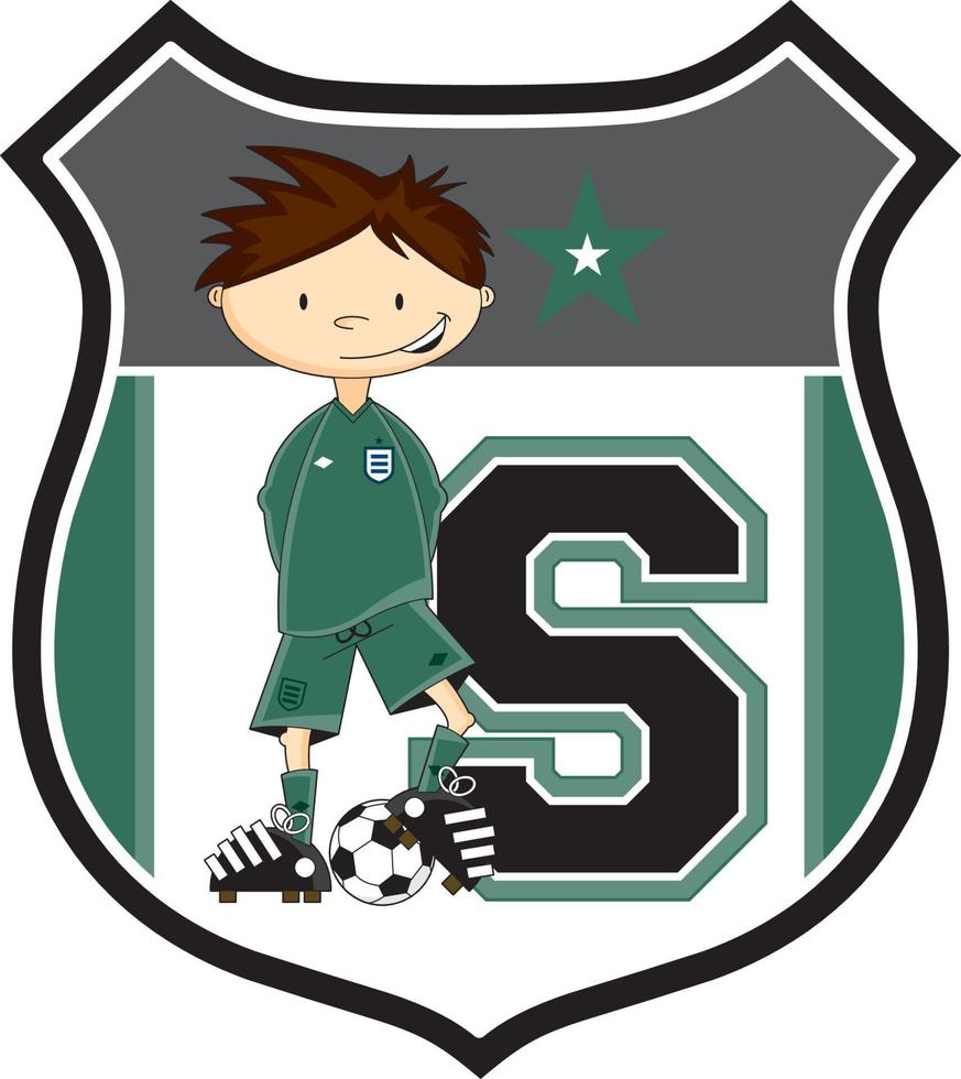 S è per calcio portiere - alfabeto apprendimento educativo gli sport illustrazione vettore