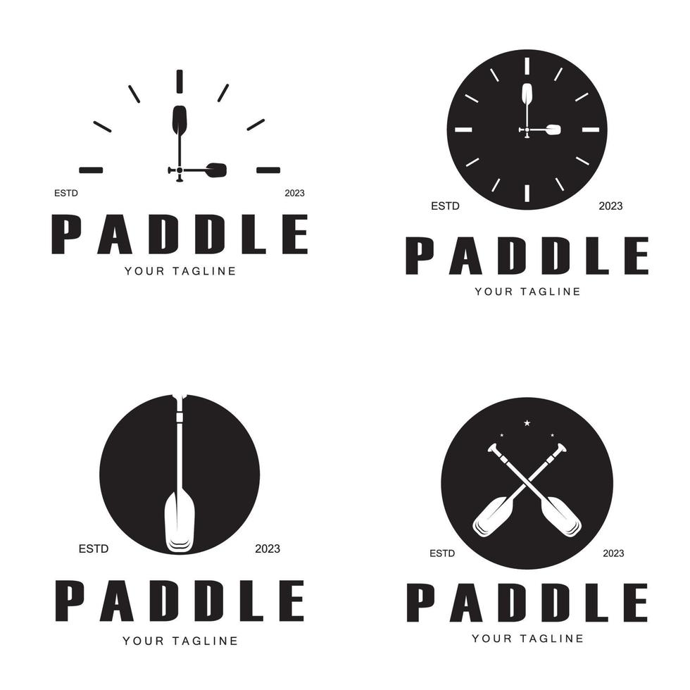 semplice pagaia design del logo per surf, rafting, canoa, barca, surf e canottaggio attrezzatura affari, vettore
