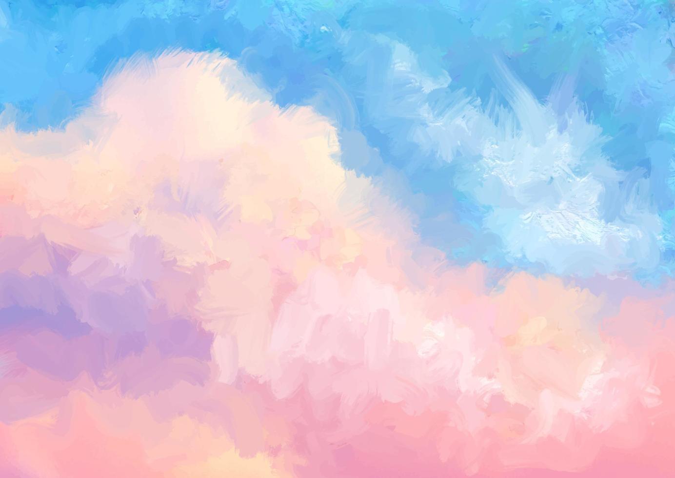 astratto mano dipinto cotone caramella nuvole sfondo vettore