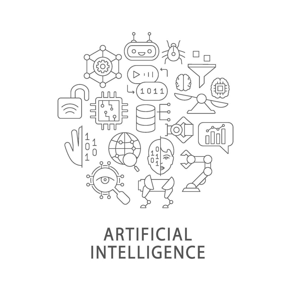 layout di concetto lineare astratto di intelligenza artificiale con titolo vettore