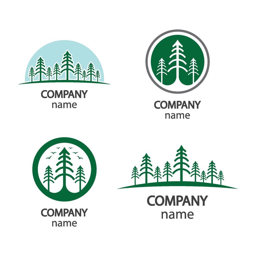 illustrazione di immagini del logo dell'albero di pino vettore