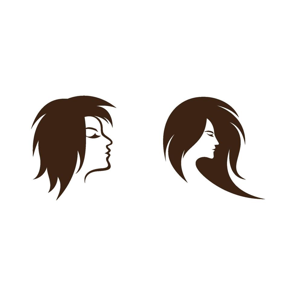 logo del salone e dei capelli di bellezza vettore
