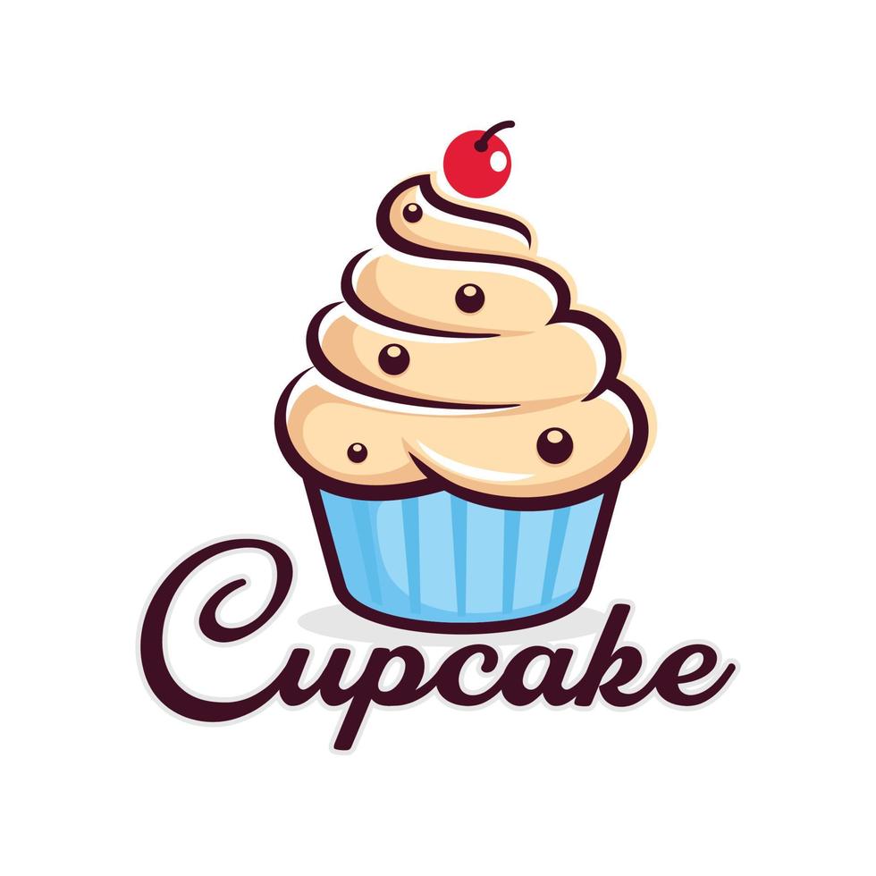 Cupcake logo design vettore illustrazione