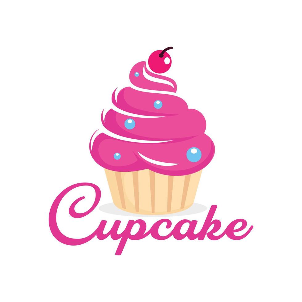 Cupcake logo design vettore illustrazione