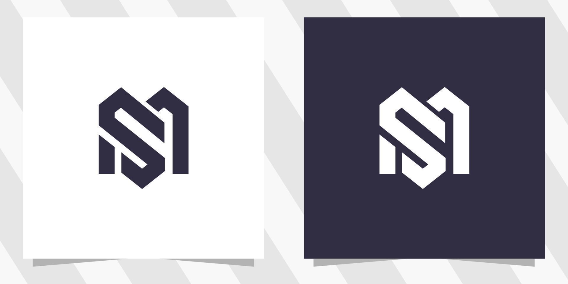 lettera sm SM logo design vettore