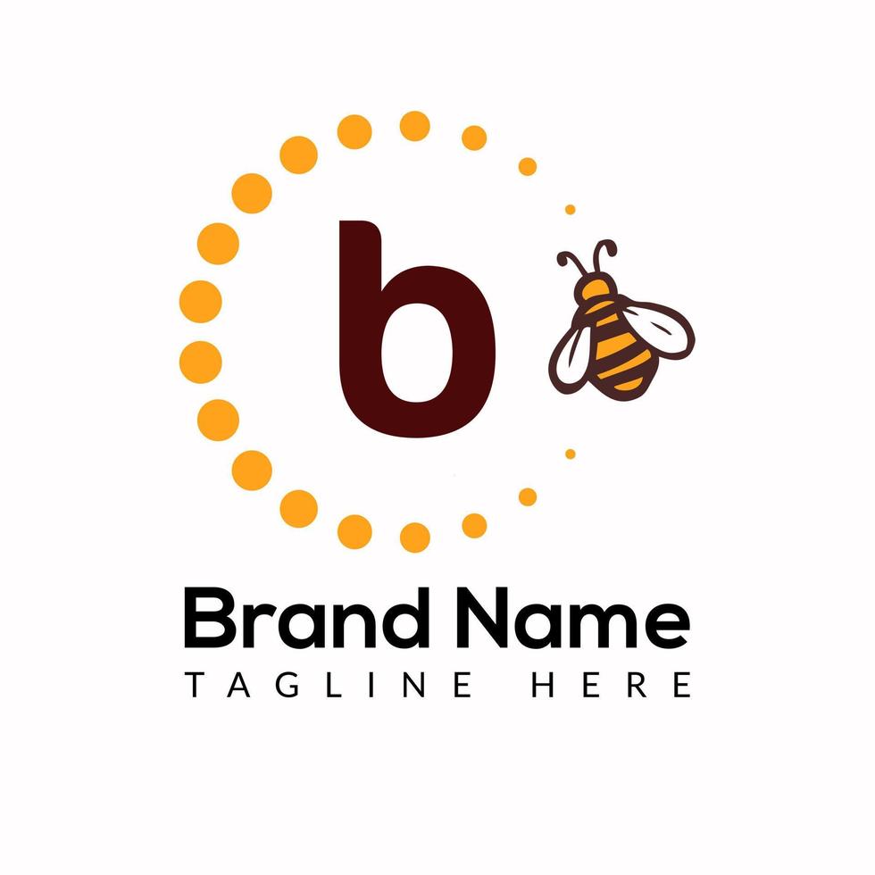 ape modello su B lettera. ape e miele logo design concetto vettore