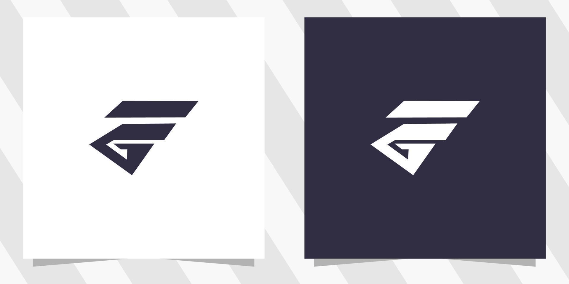 lettera fg gf logo design vettore