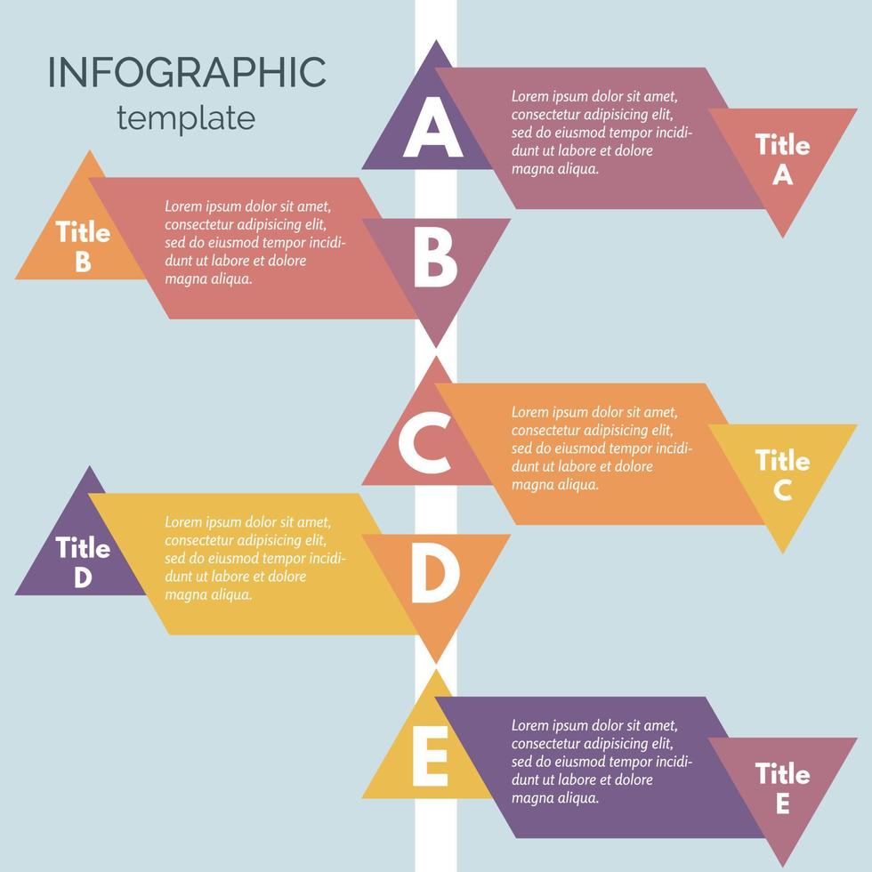 cinque passaggi Infografica design elementi. passo di passo Infografica design modello. vettore illustrazione