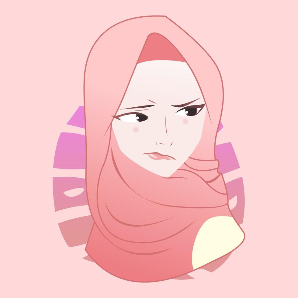 musulmano islamico hijab carino ragazza vettore piatto illustrazione design
