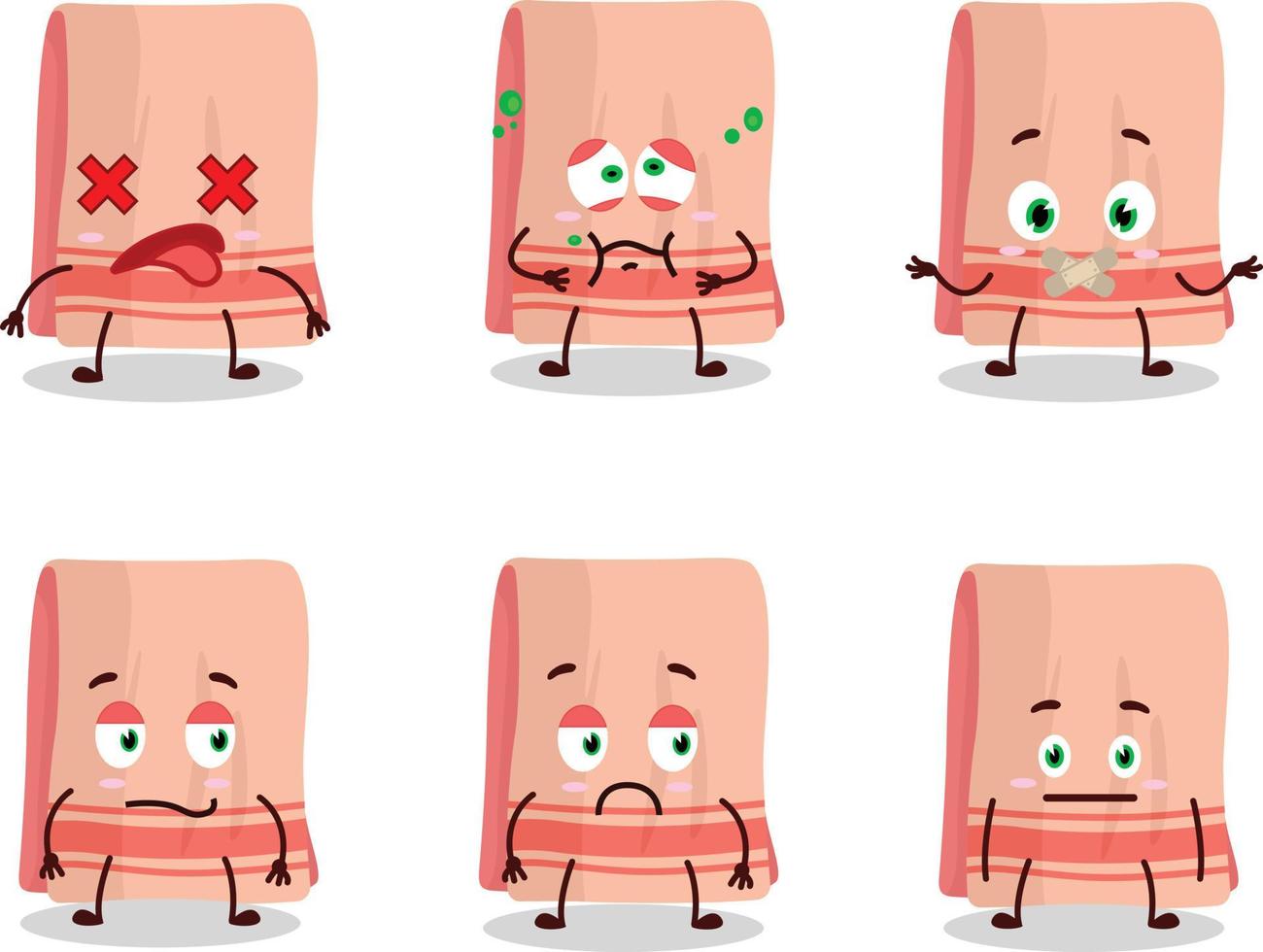 asciugamano cartone animato nel personaggio con no espressione vettore