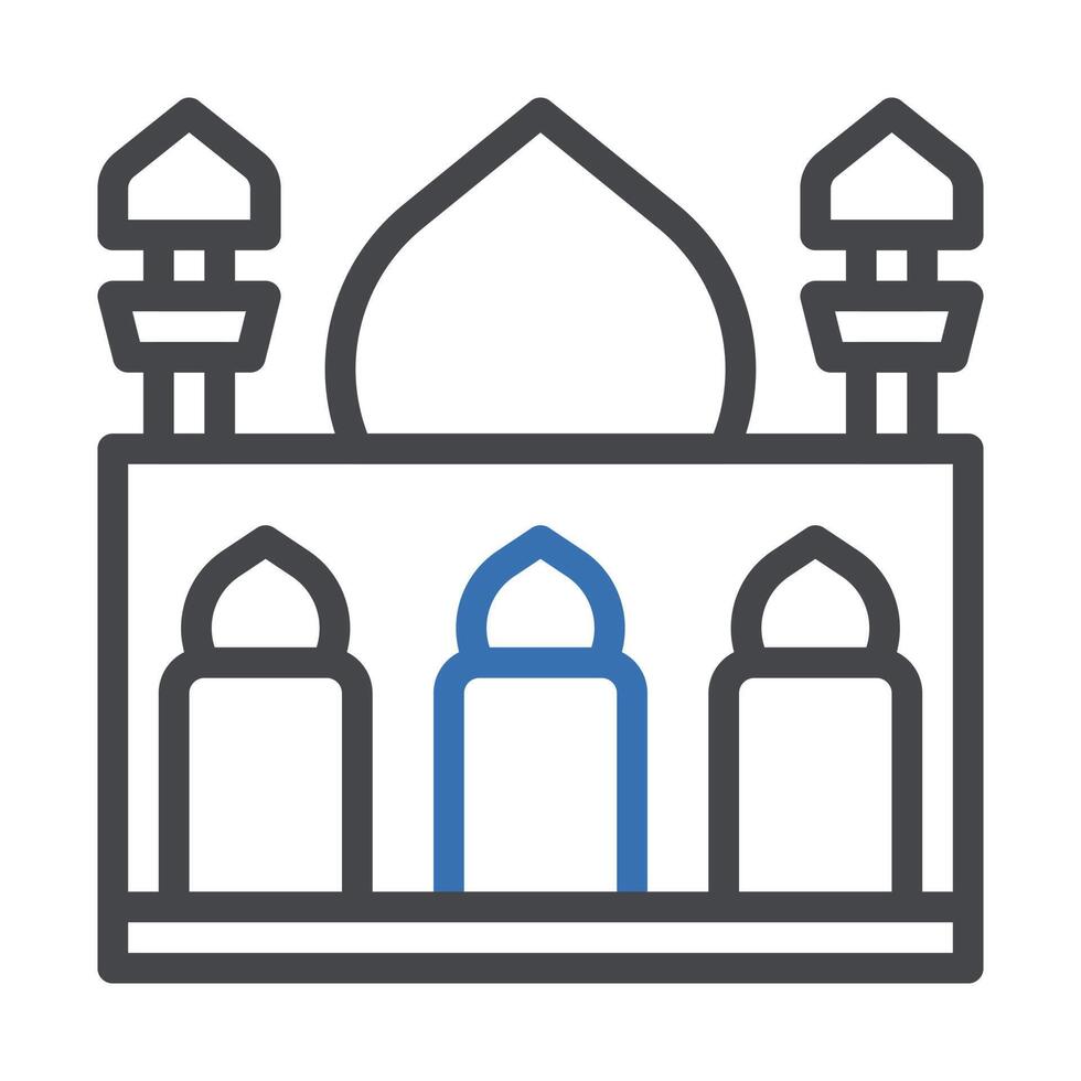 moschea icona duocolor grigio blu colore Ramadan simbolo Perfetto. vettore