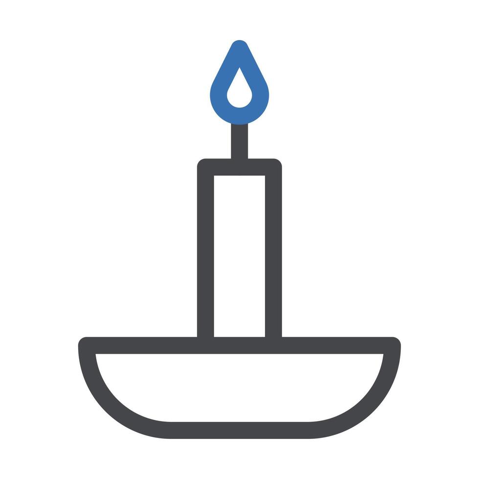 candela icona duocolor grigio blu colore Ramadan simbolo Perfetto. vettore