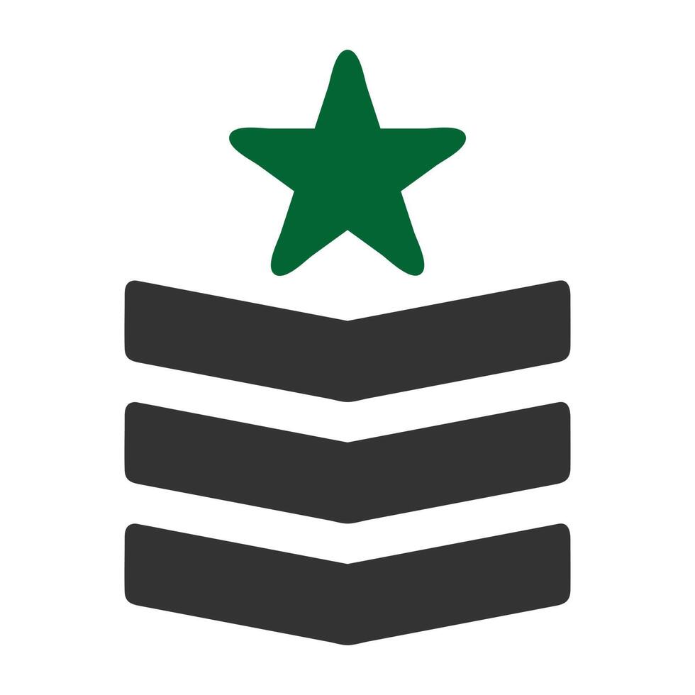 distintivo icona solido grigio verde colore militare simbolo Perfetto. vettore