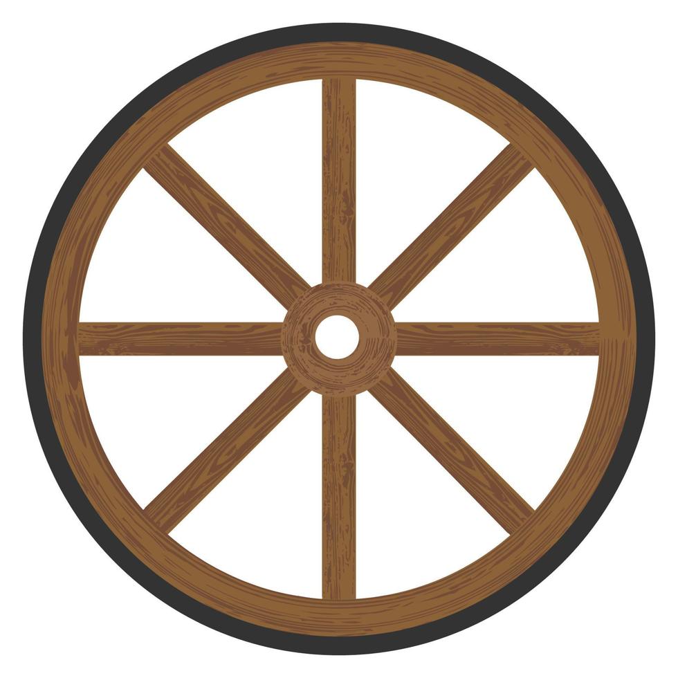 Vintage ▾ di legno ruota vettore icona