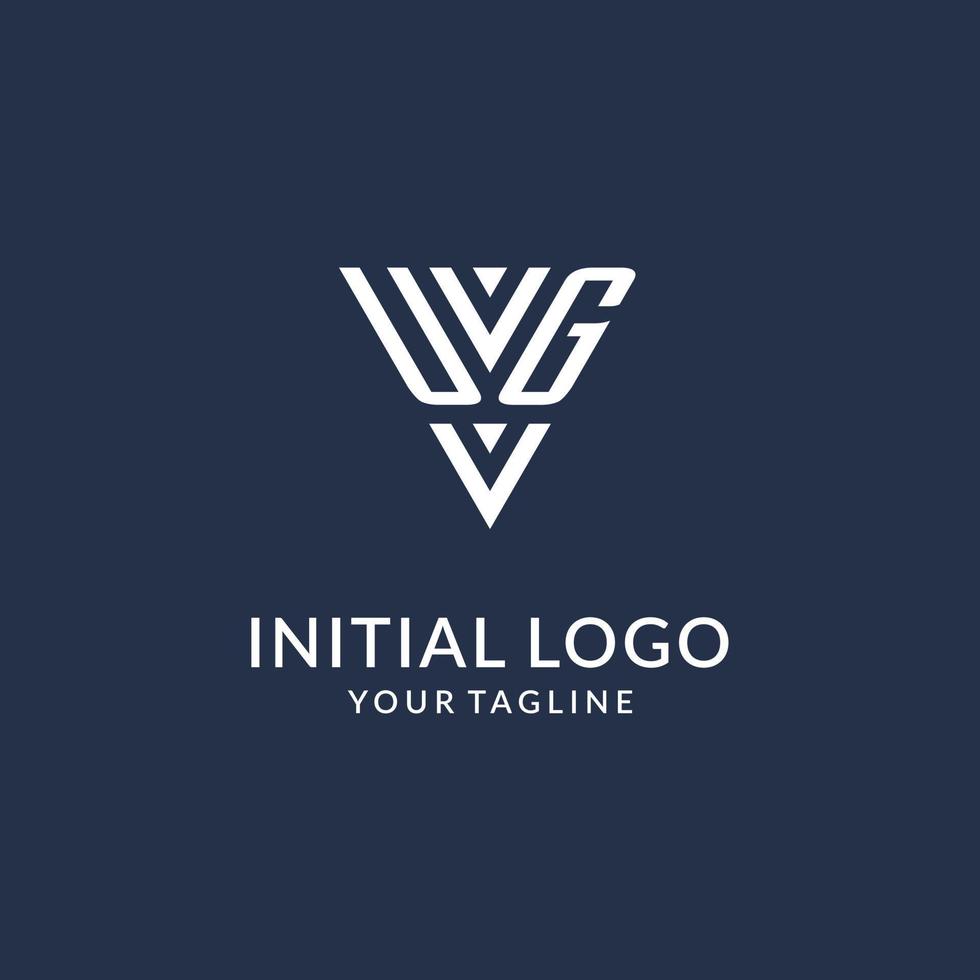 ug triangolo monogramma logo design idee, creativo iniziale lettera logo con triangolare forma logo vettore