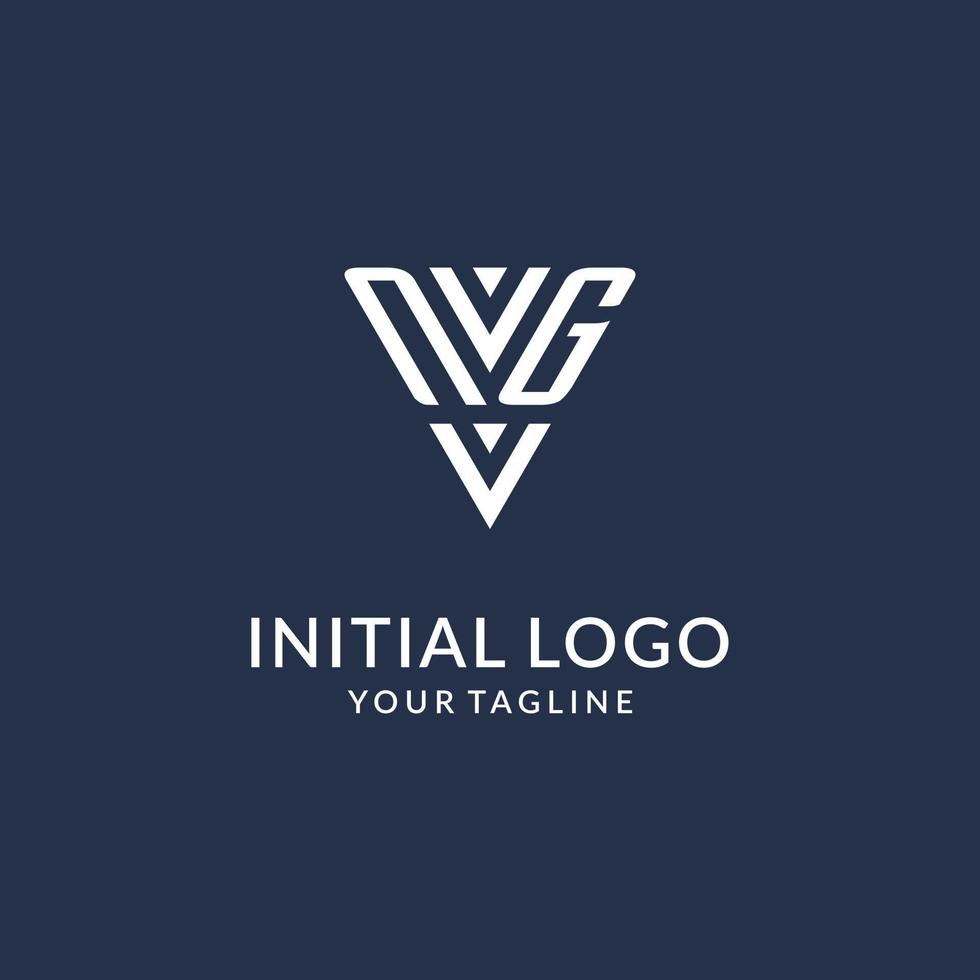 ng triangolo monogramma logo design idee, creativo iniziale lettera logo con triangolare forma logo vettore