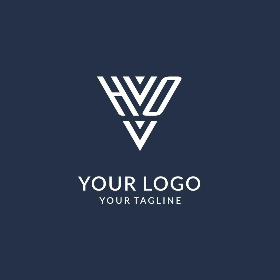 ho triangolo monogramma logo design idee, creativo iniziale lettera logo con triangolare forma logo vettore