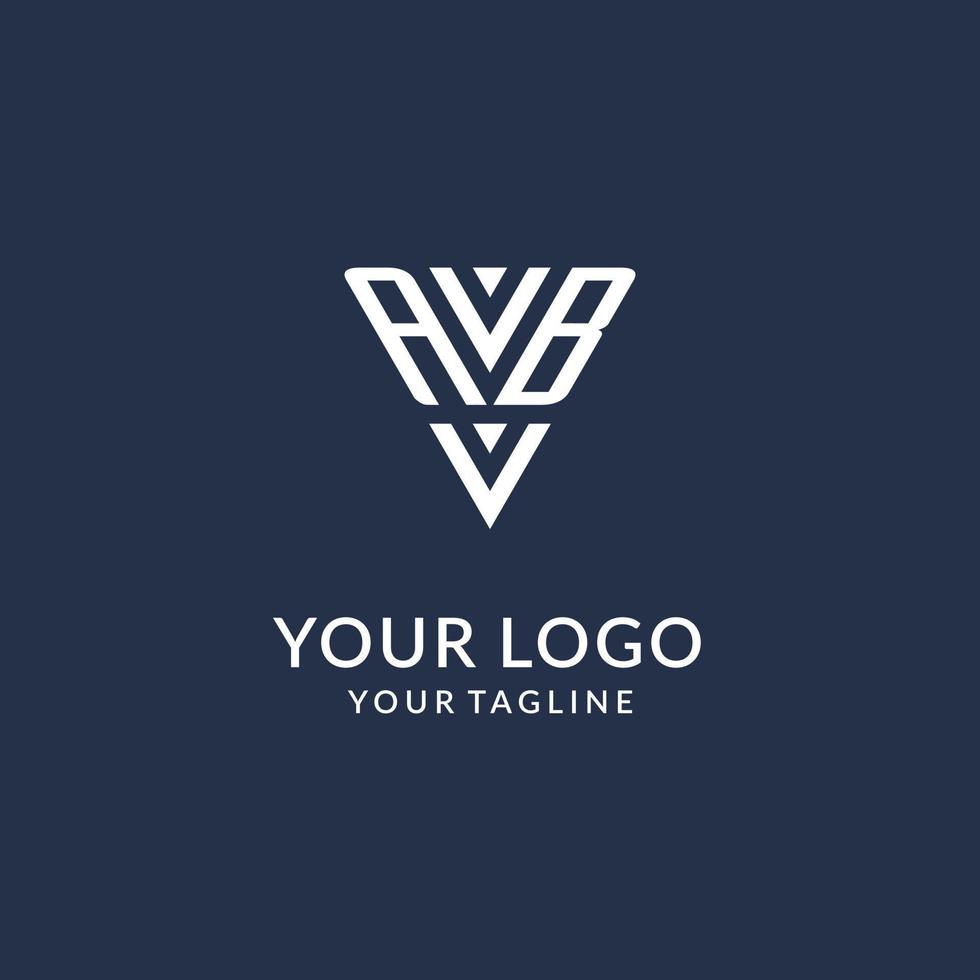 ab triangolo monogramma logo design idee, creativo iniziale lettera logo con triangolare forma logo vettore