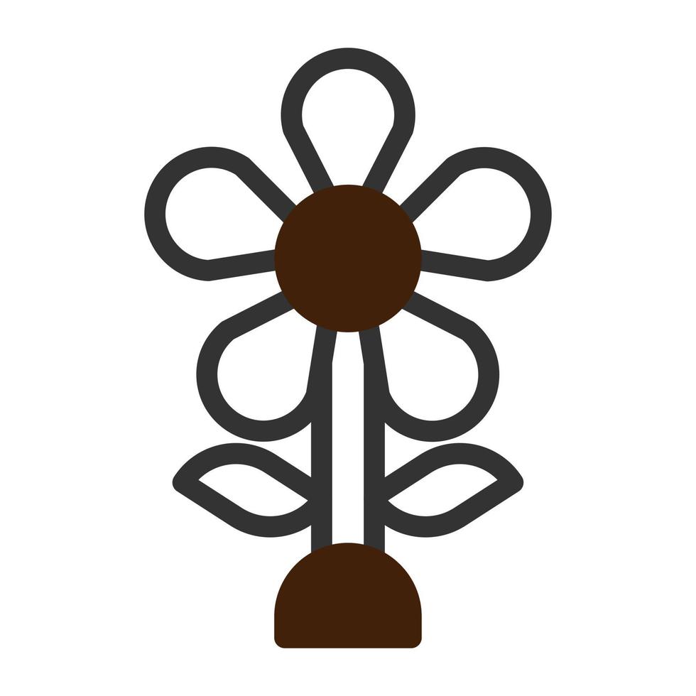 fiore icona duotone grigio Marrone colore Pasqua simbolo illustrazione. vettore