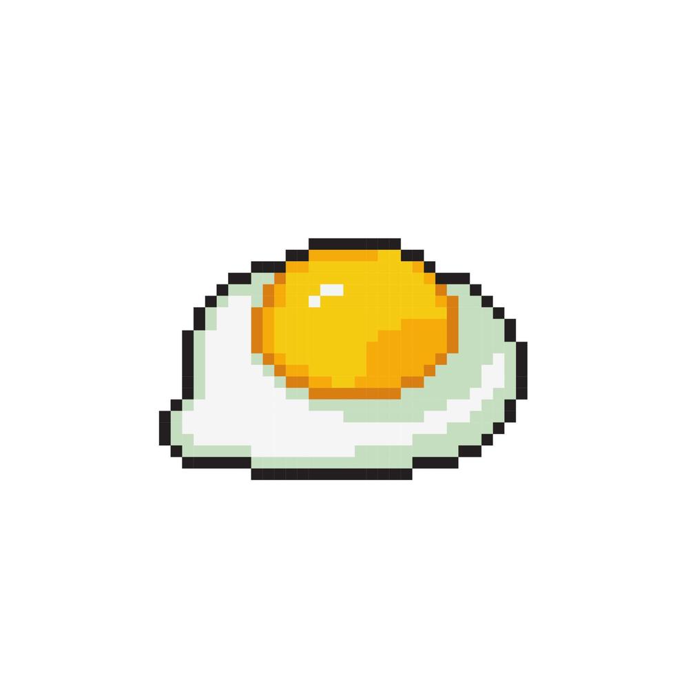 fritte uovo nel pixel arte stile vettore