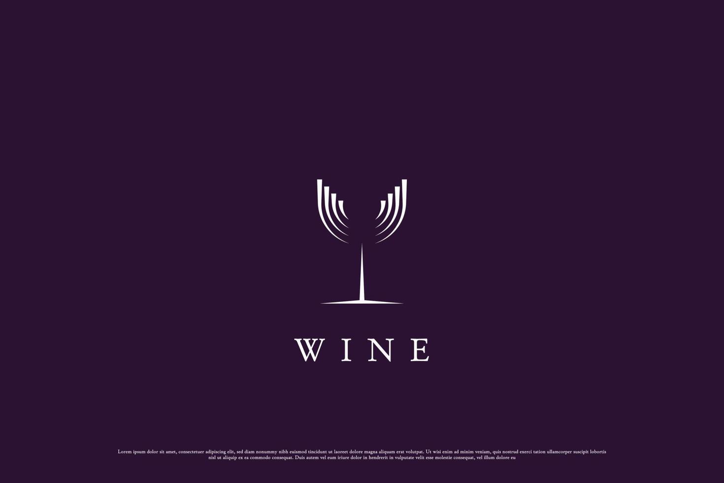 vino bicchiere logo design illustrazione. astratto silhouette linea arte vino bicchiere bevanda bar vite alcool minimalista semplice. semplice bar bevanda bicchiere concetto creativo idea design vettore