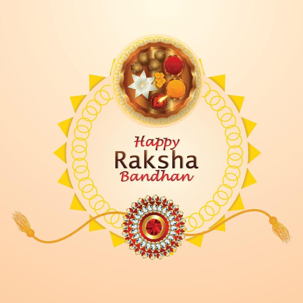 bandhan raksha realistico con rakhi creativo vettore