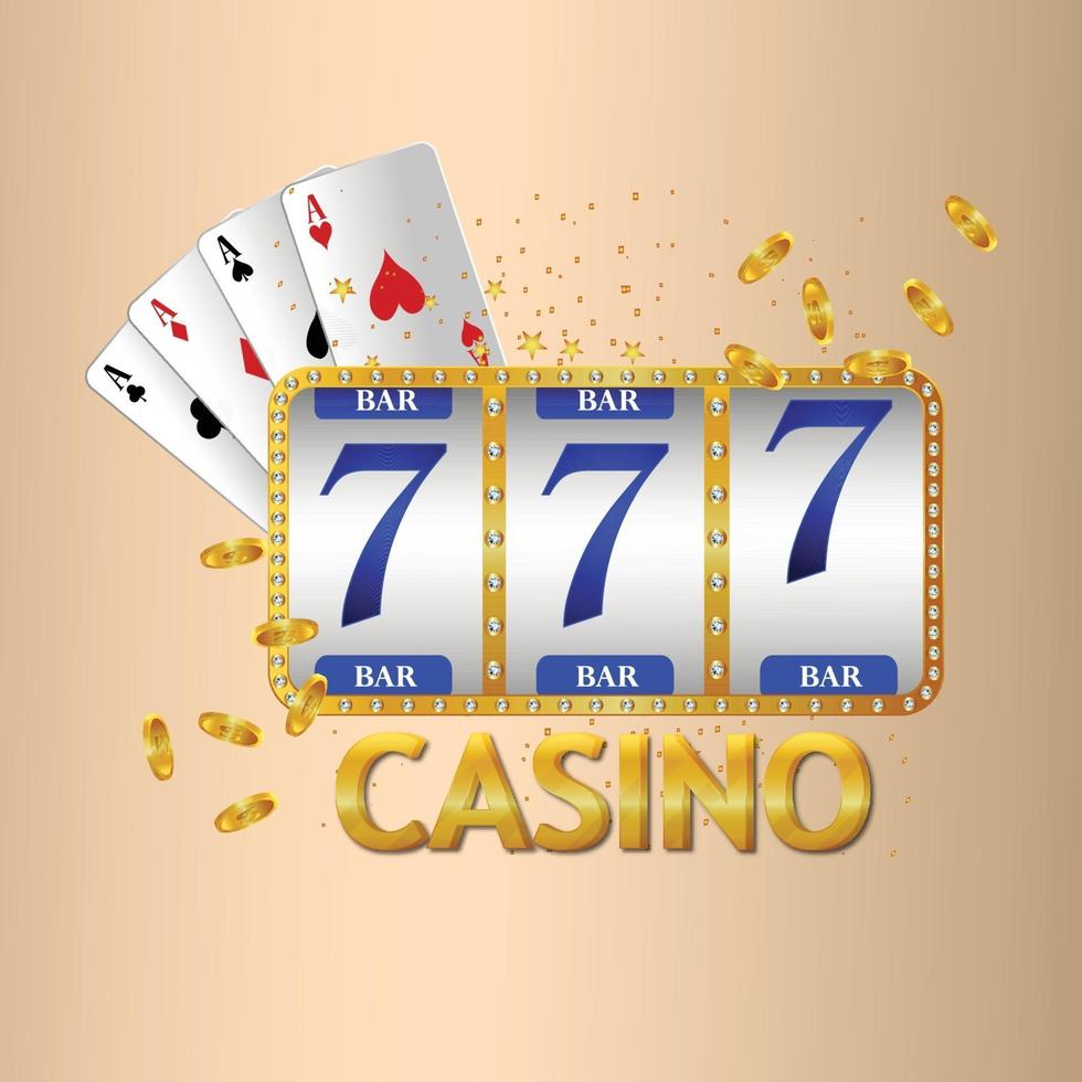 slot del casinò con fiches e carte da gioco vettore