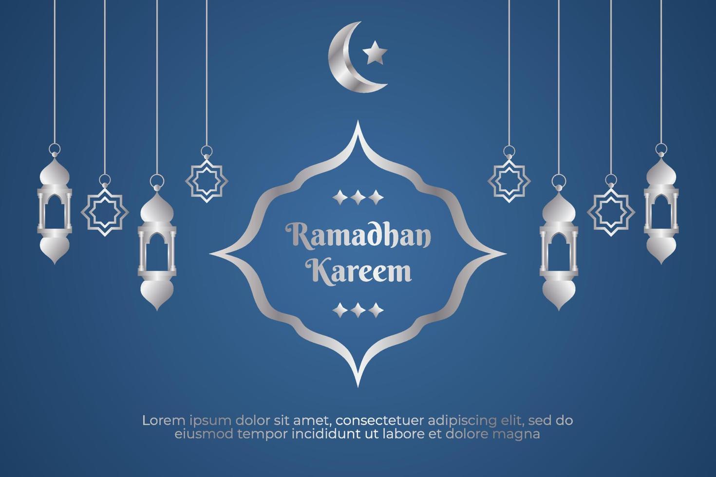 argento islamico elemento con semplice Ramadan sfondo design illustrazione vettore