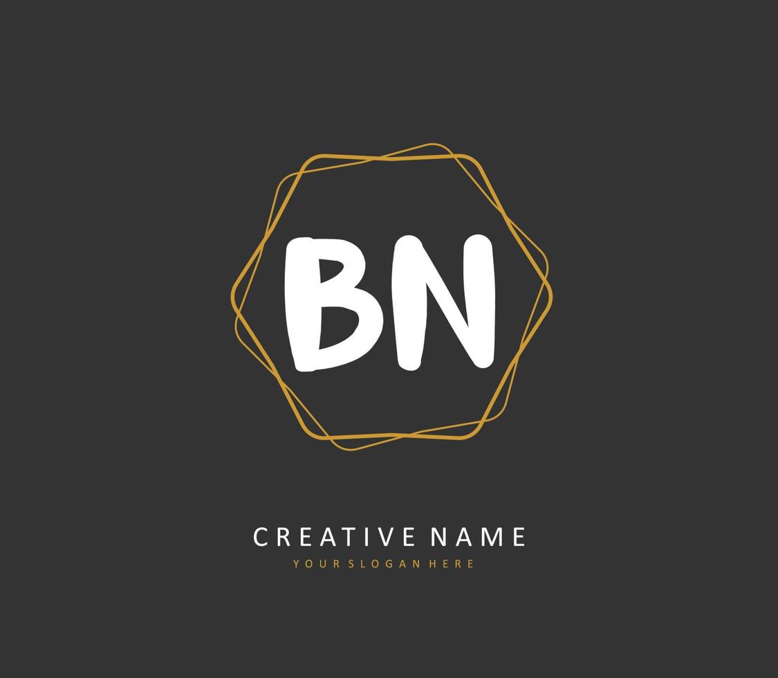 B n bn iniziale lettera grafia e firma logo. un' concetto grafia iniziale logo con modello elemento. vettore