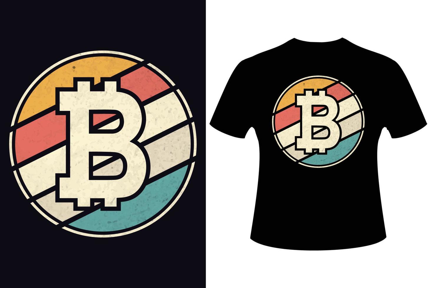 retrò crypto bitcoin maglietta design bitcoin t camicia design vettore
