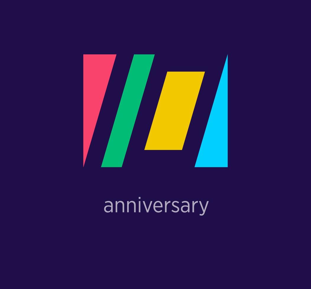 10 ° anniversario colorato logo design. moderno design colore. anniversario logo modello. vettore. vettore