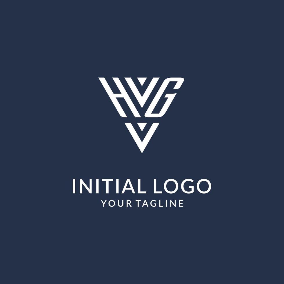 hg triangolo monogramma logo design idee, creativo iniziale lettera logo con triangolare forma logo vettore