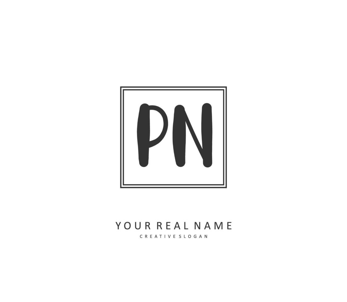 p n pn iniziale lettera grafia e firma logo. un' concetto grafia iniziale logo con modello elemento. vettore