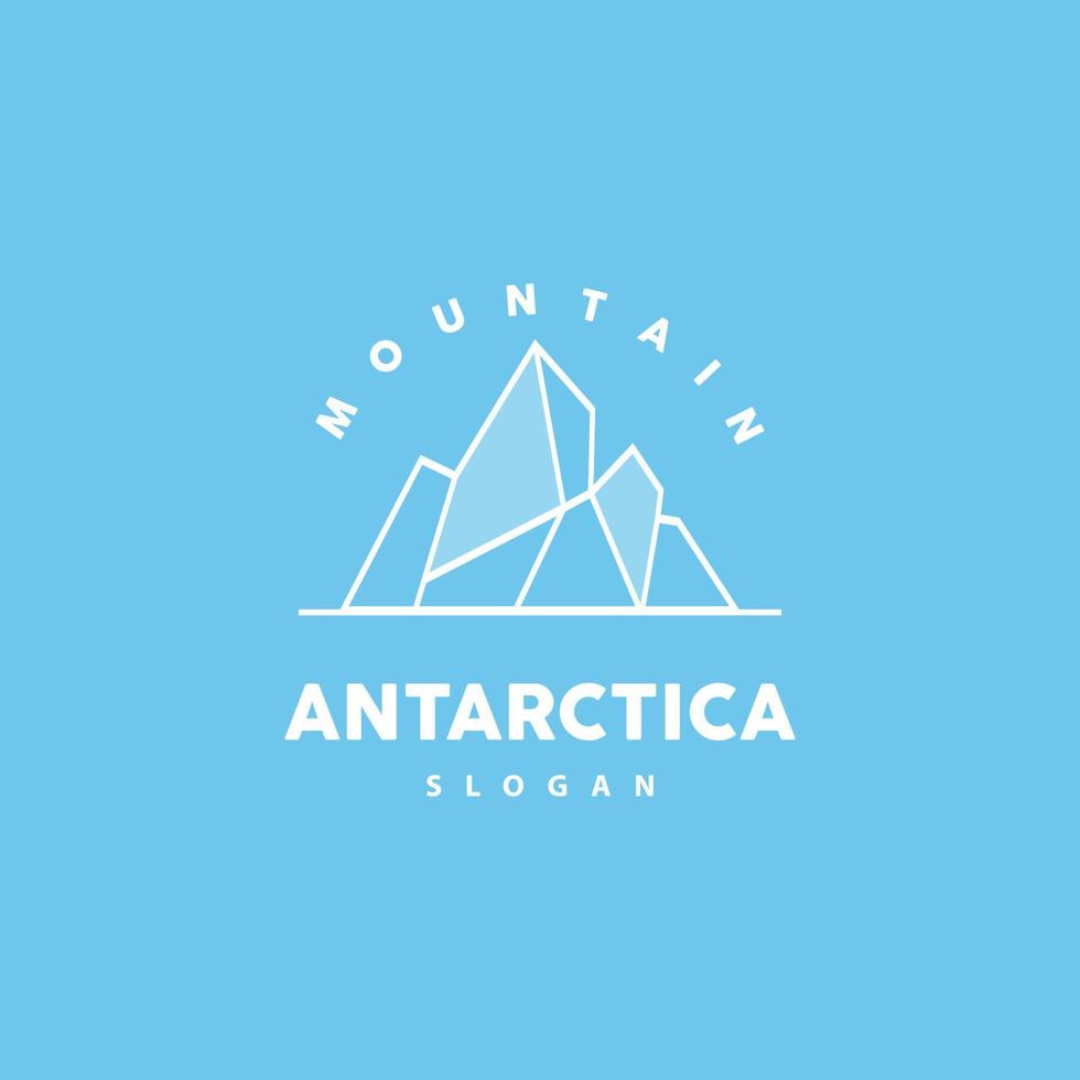 iceberg logo, antartico montagne vettore nel ghiaccio blu colore, natura disegno, Prodotto marca illustrazione modello icona