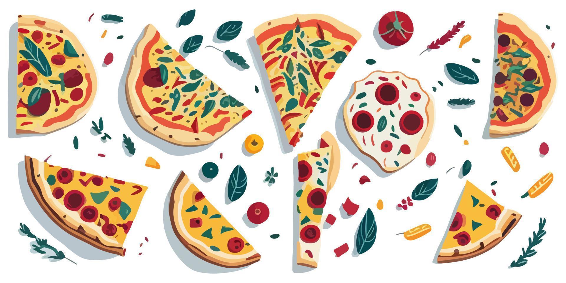 Pizza consegna uomo Tenere un' cartone scatola, piatto vettore illustrazione