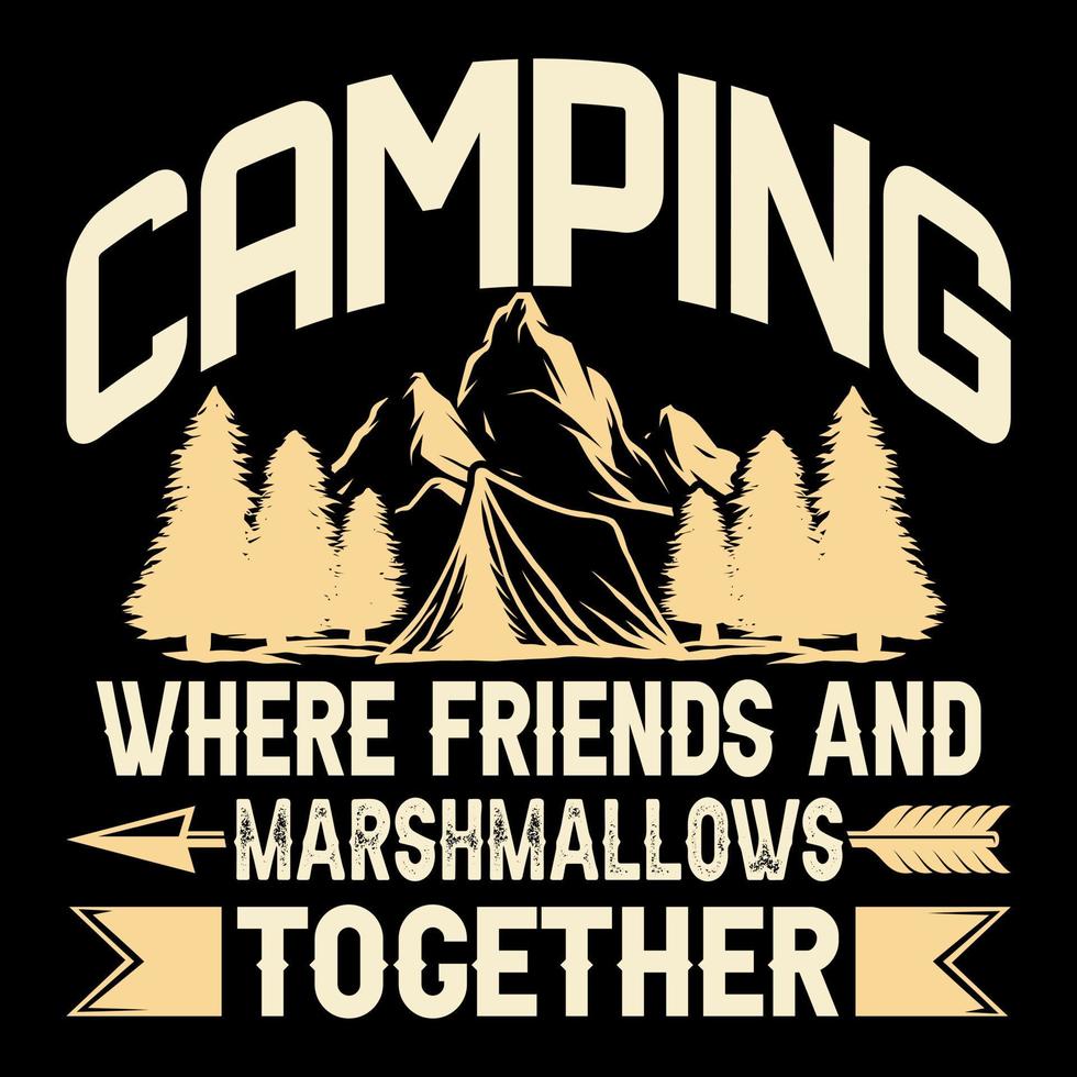 campeggio t camicia design grafico, campeggio illustrazione vettore arte, all'aperto t camicia disegno, campeggio avventura