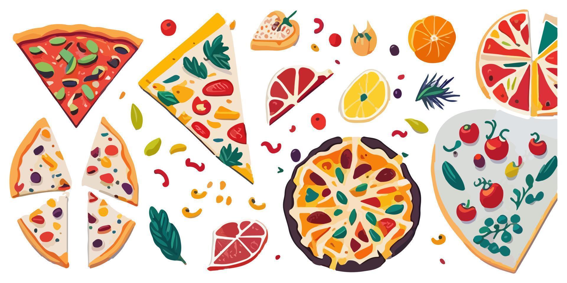 delizioso e delizioso piatto vettore illustrazione di un' Pizza scatola