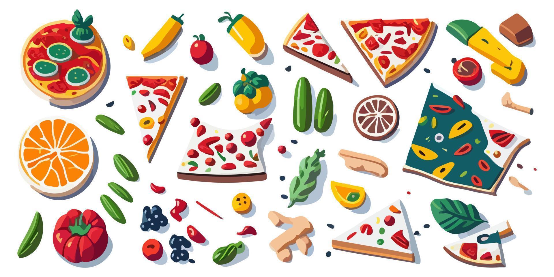 cartone animato piatto vettore Pizza grafica per un' giocoso design
