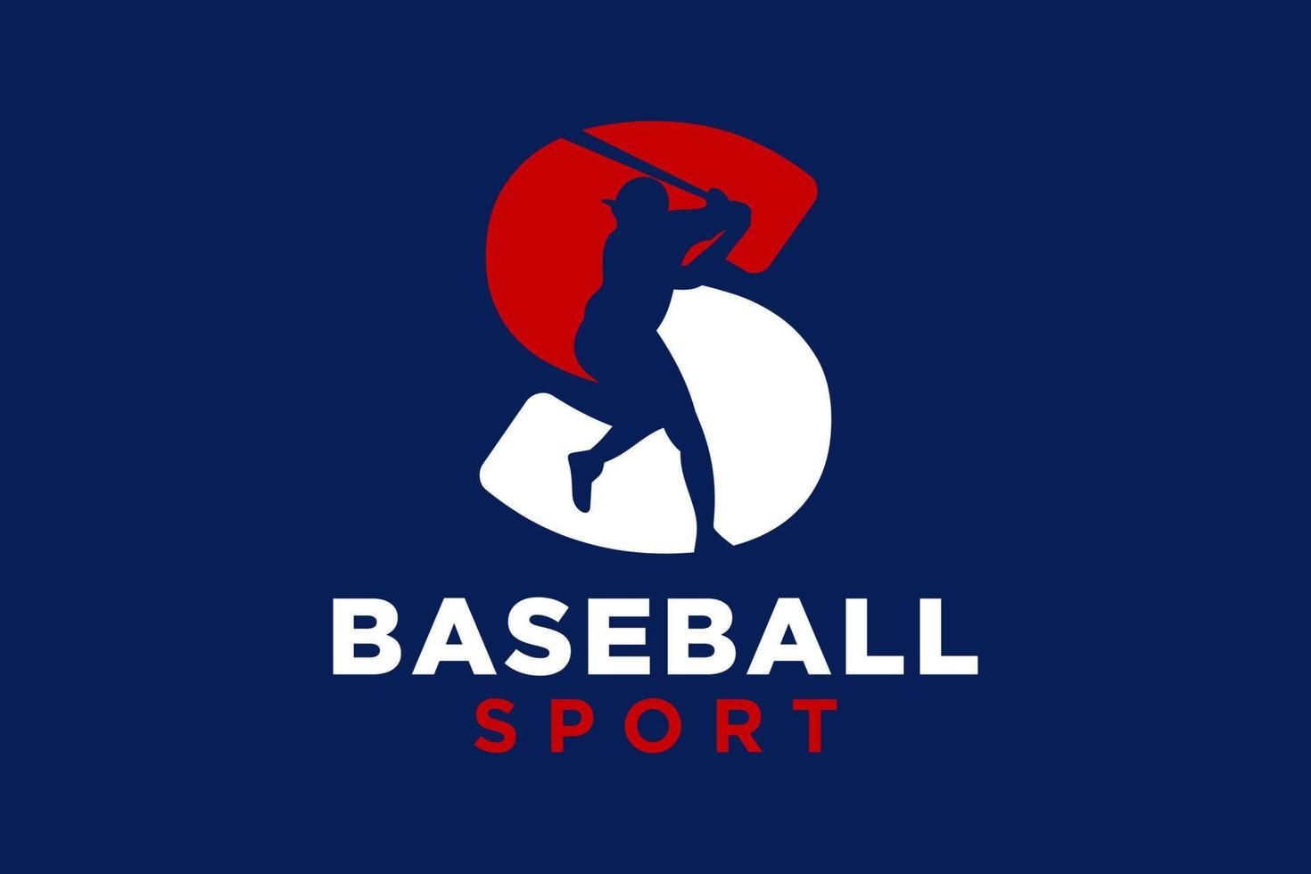 lettera S baseball logo icona vettore modello.