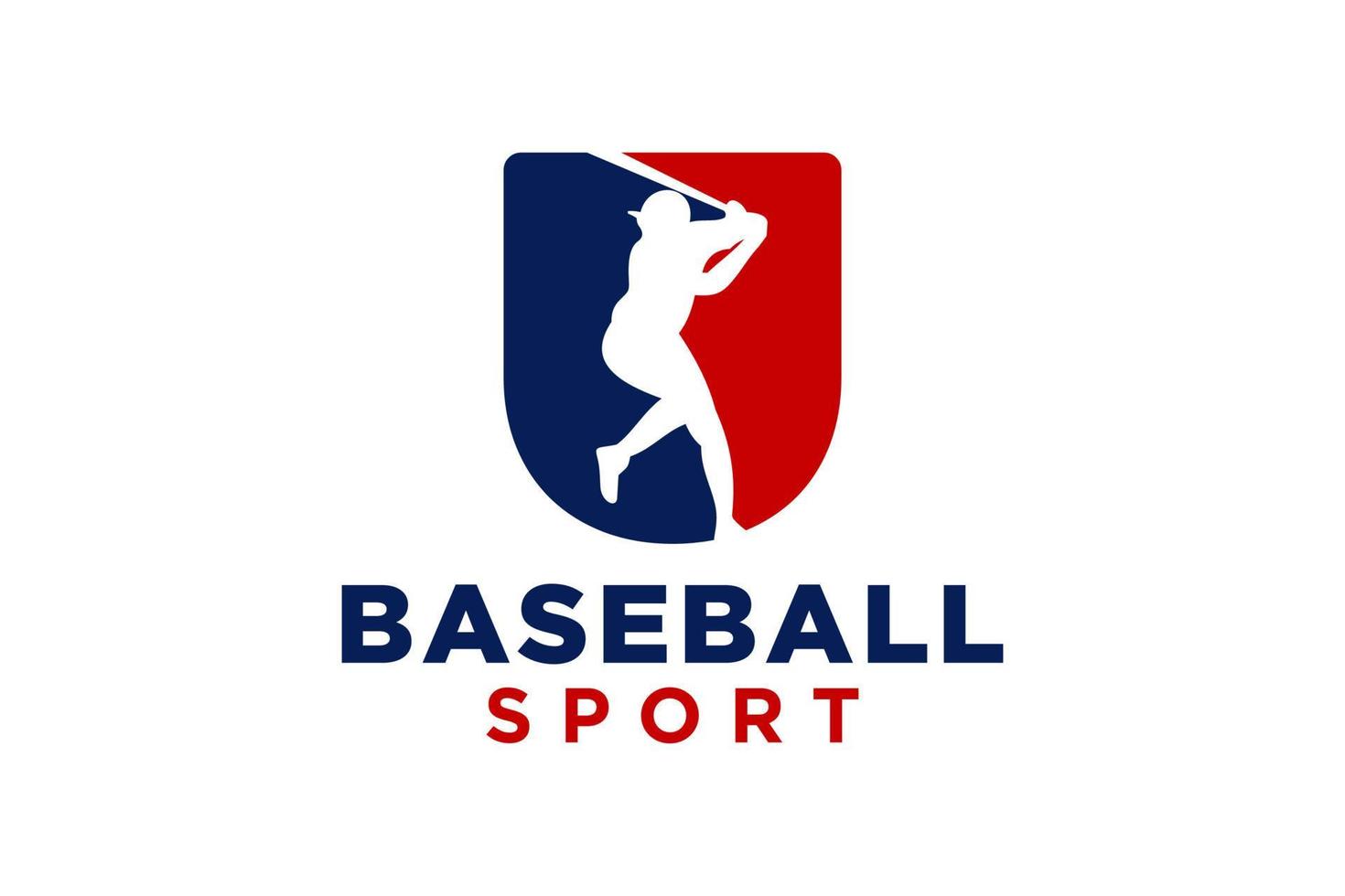 lettera u baseball logo icona vettore modello.