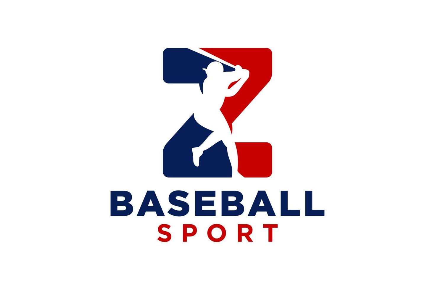 lettera z baseball logo icona vettore modello.